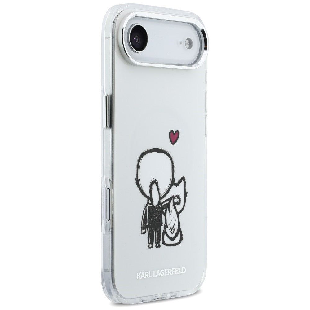 Karl Lagerfeld Karl &amp; Choupette Atgal MagSafe Dėklas, skirtas iPhone Air – skaidrus