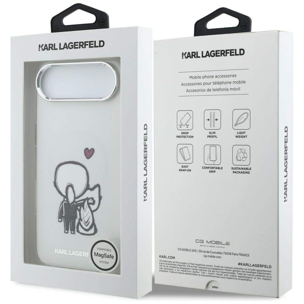 Karl Lagerfeld Karl &amp; Choupette Atgal MagSafe Dėklas, skirtas iPhone Air – skaidrus