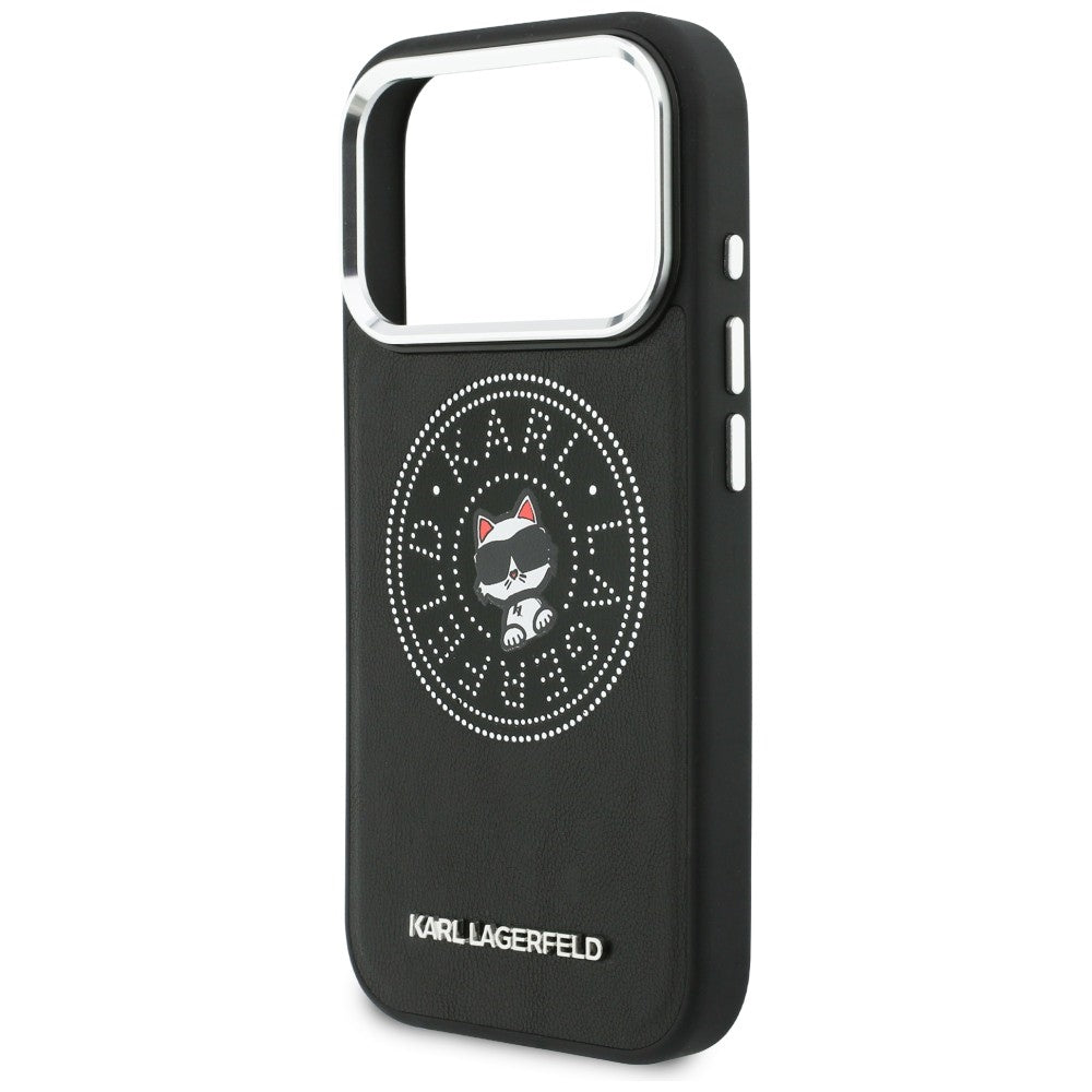 Karl Lagerfeld Point &amp; Choupette Sketch MagSafe Dėklas, skirtas iPhone 17 Pro - juodas