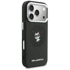 Karl Lagerfeld Point &amp; Choupette Sketch MagSafe Dėklas, skirtas iPhone 17 Pro Max - juodas