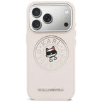 Karl Lagerfeld Point &amp; Choupette Sketch MagSafe Dėklas, skirtas iPhone 17 Pro - Rožinė