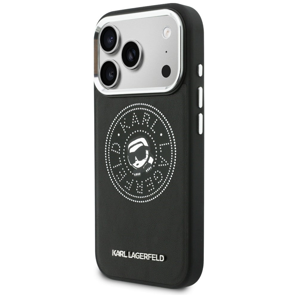 Karl Lagerfeld Point &amp; Karl Sketch MagSafe Dėklas, skirtas iPhone 17 Pro Max - juodas