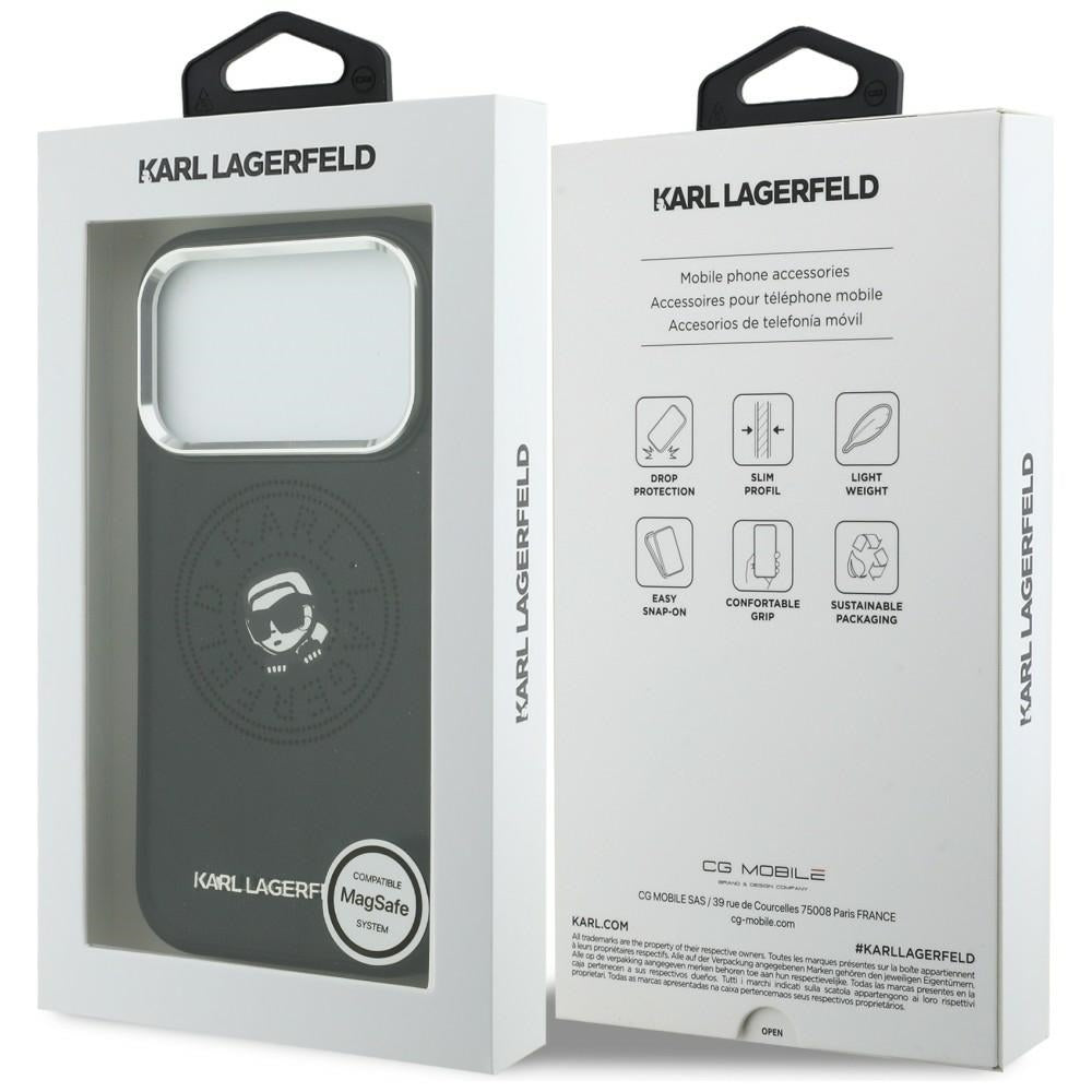 Karl Lagerfeld Point &amp; Karl Sketch MagSafe Dėklas, skirtas iPhone 17 Pro Max - juodas