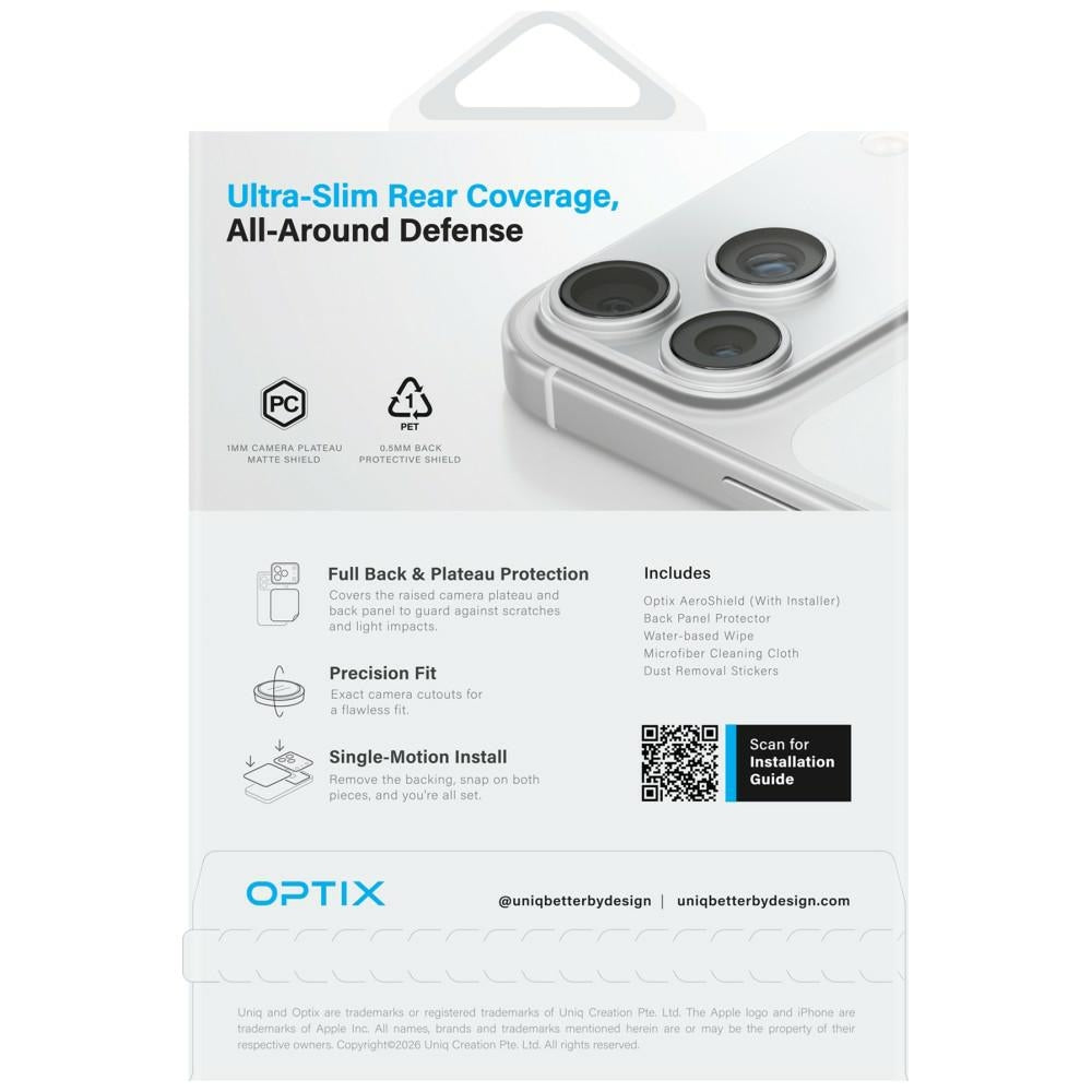 Uniq Optix Aeroshield+ fotoaparato modulio apsauga, skirta iPhone 17 Pro Max -- Cell phone tempered glass