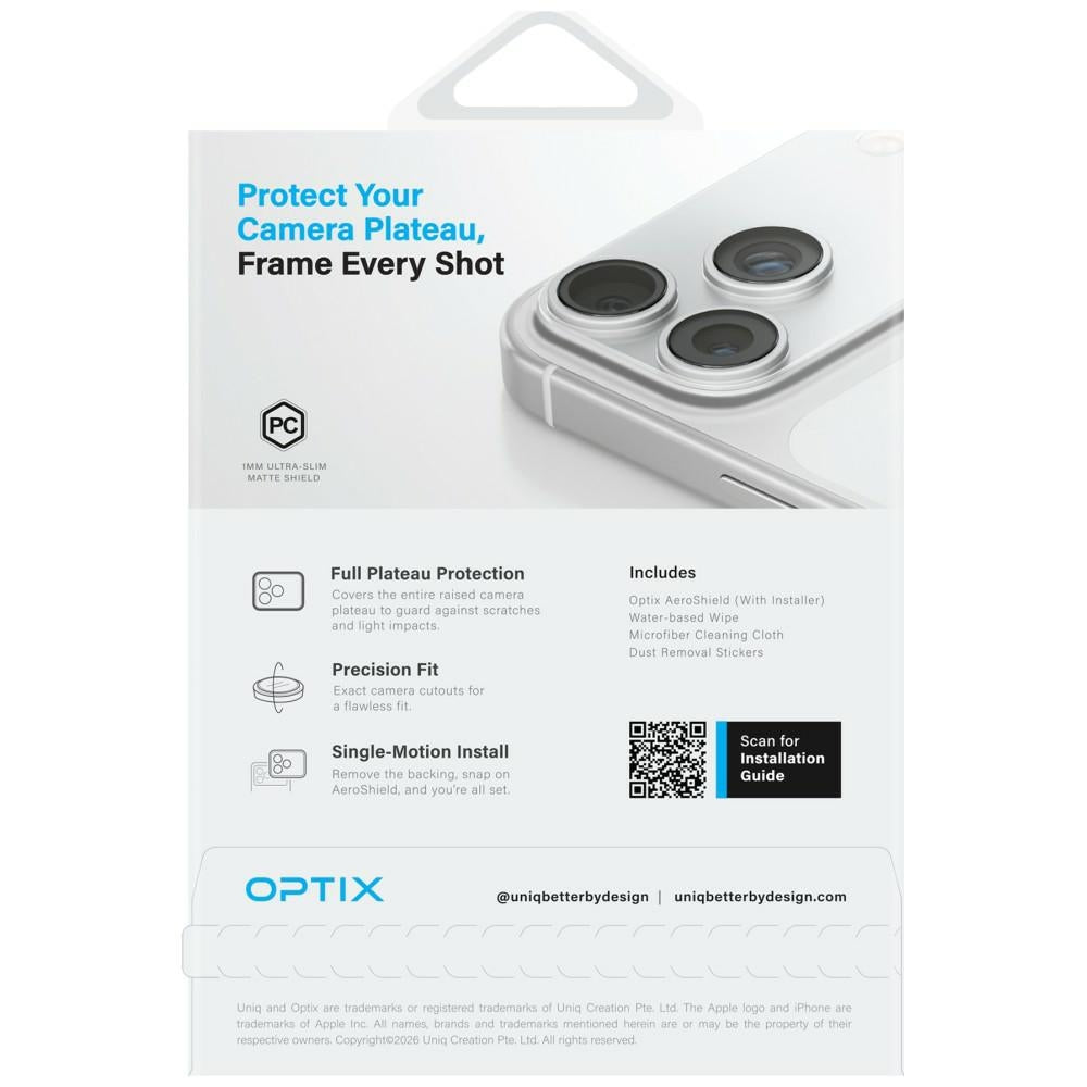 Uniq Optix Aeroshield kameros modulio apsauga, skirta iPhone 17 Pro Max -- Cell phone tempered glass