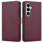Tech-Protect Piniginės dėklas, skirtas Samsung Galaxy S26 – Burgundija -- Samsung Galaxy S26