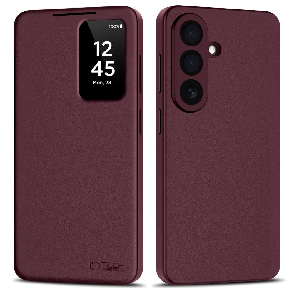 Tech-Protect Piniginės dėklas, skirtas Samsung Galaxy S26+ – Burgundija -- Samsung Galaxy S26+