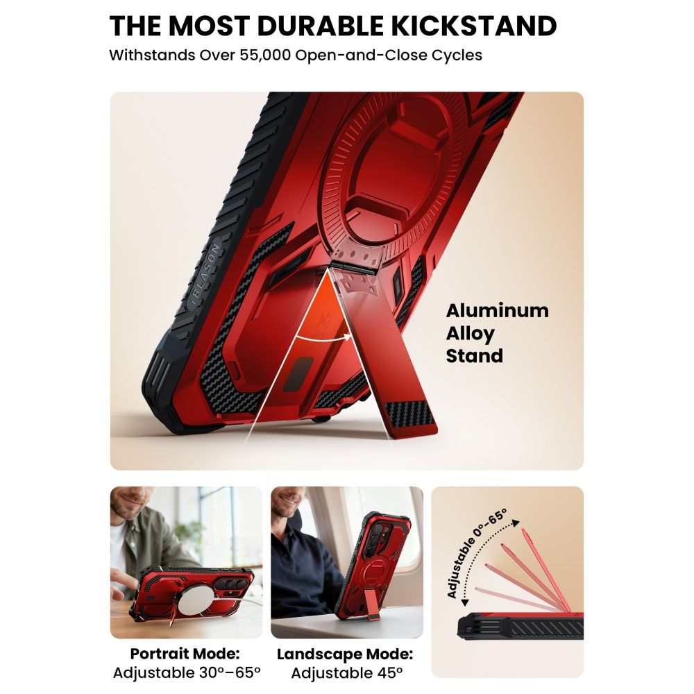 Supcase ArmorBox Mag MagSafe Dėklas, skirtas Samsung Galaxy S26 Ultra - raudona ir juoda