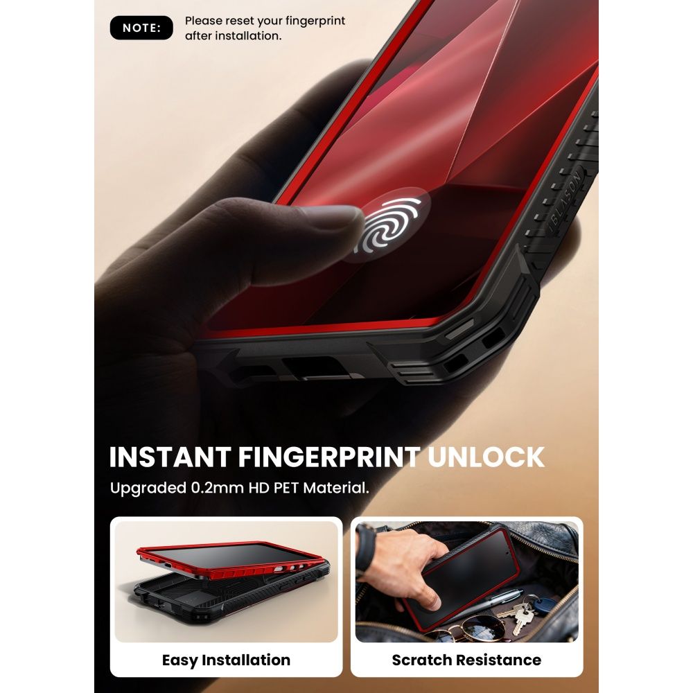 Supcase ArmorBox Mag MagSafe Dėklas, skirtas Samsung Galaxy S26 Ultra - raudona ir juoda