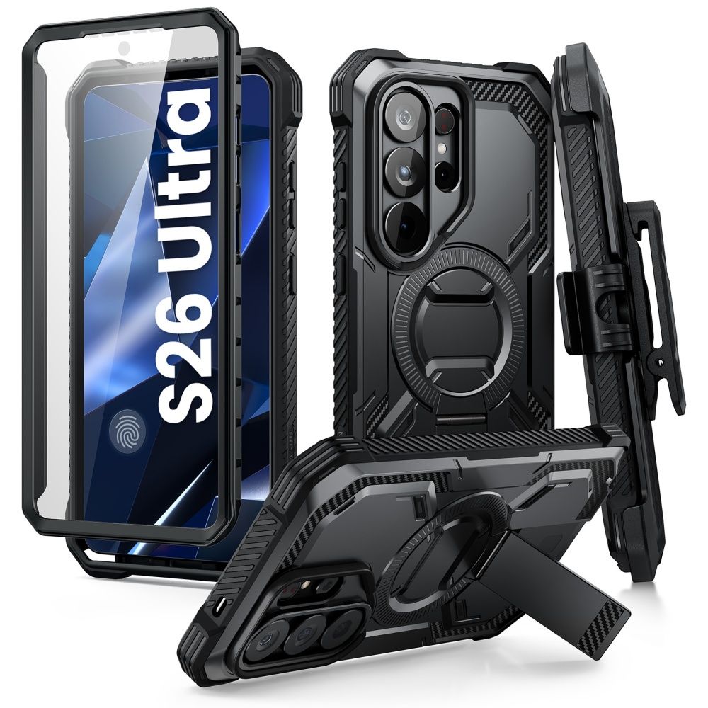 Supcase iBlason ArmorBox Clip Mag MagSafe Dėklas, skirtas Samsung Galaxy S26 Ultra - juodas