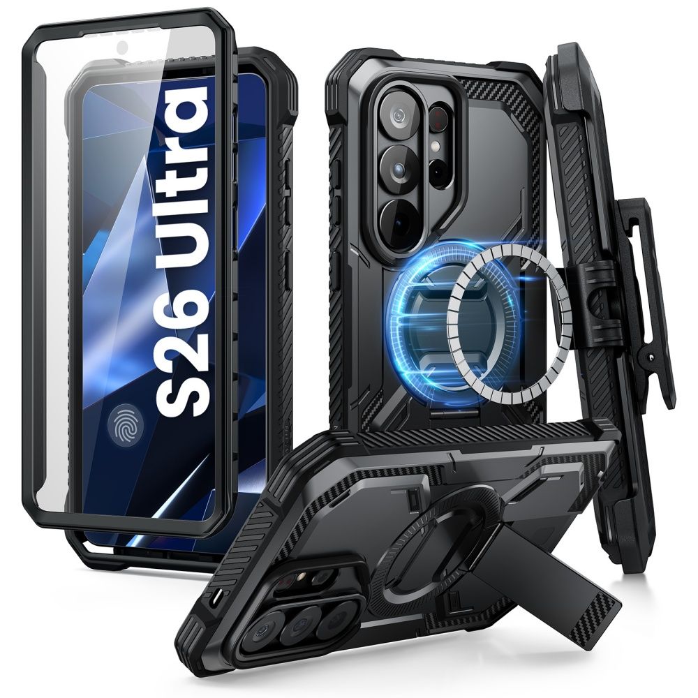 Supcase iBlason ArmorBox Clip Mag MagSafe Dėklas, skirtas Samsung Galaxy S26 Ultra - juodas