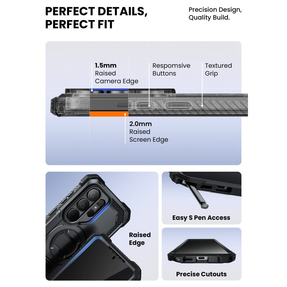 Supcase iBlason ArmorBox Clip Mag MagSafe Dėklas, skirtas Samsung Galaxy S26 Ultra - juodas