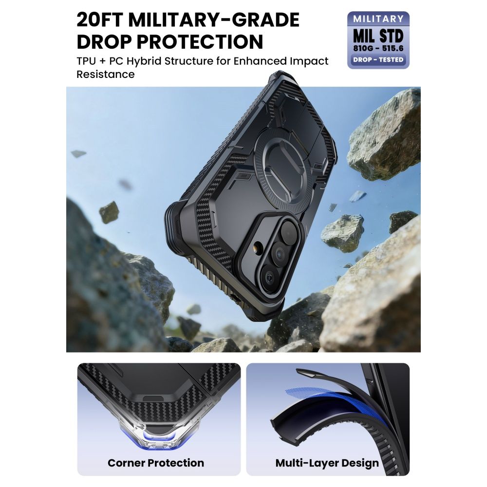 Supcase ArmorBox Mag MagSafe Dėklas, skirtas Samsung Galaxy S26 - juodas