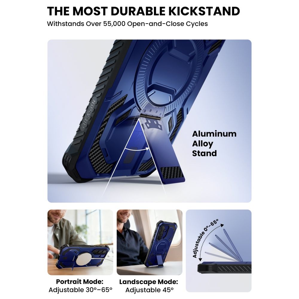 Supcase ArmorBox Mag MagSafe Dėklas, skirtas Samsung Galaxy S26 - tamsiai mėlyna ir juoda
