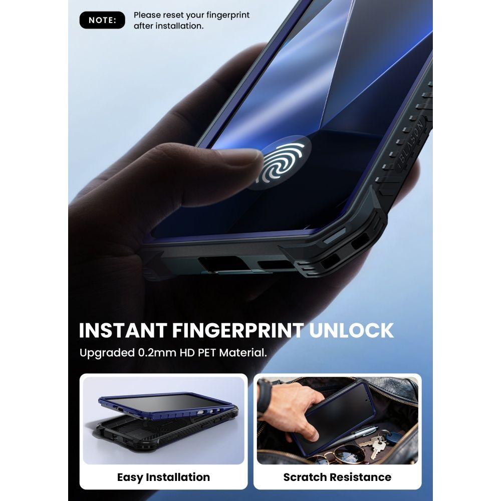 Supcase ArmorBox Mag MagSafe Dėklas, skirtas Samsung Galaxy S26 - tamsiai mėlyna ir juoda