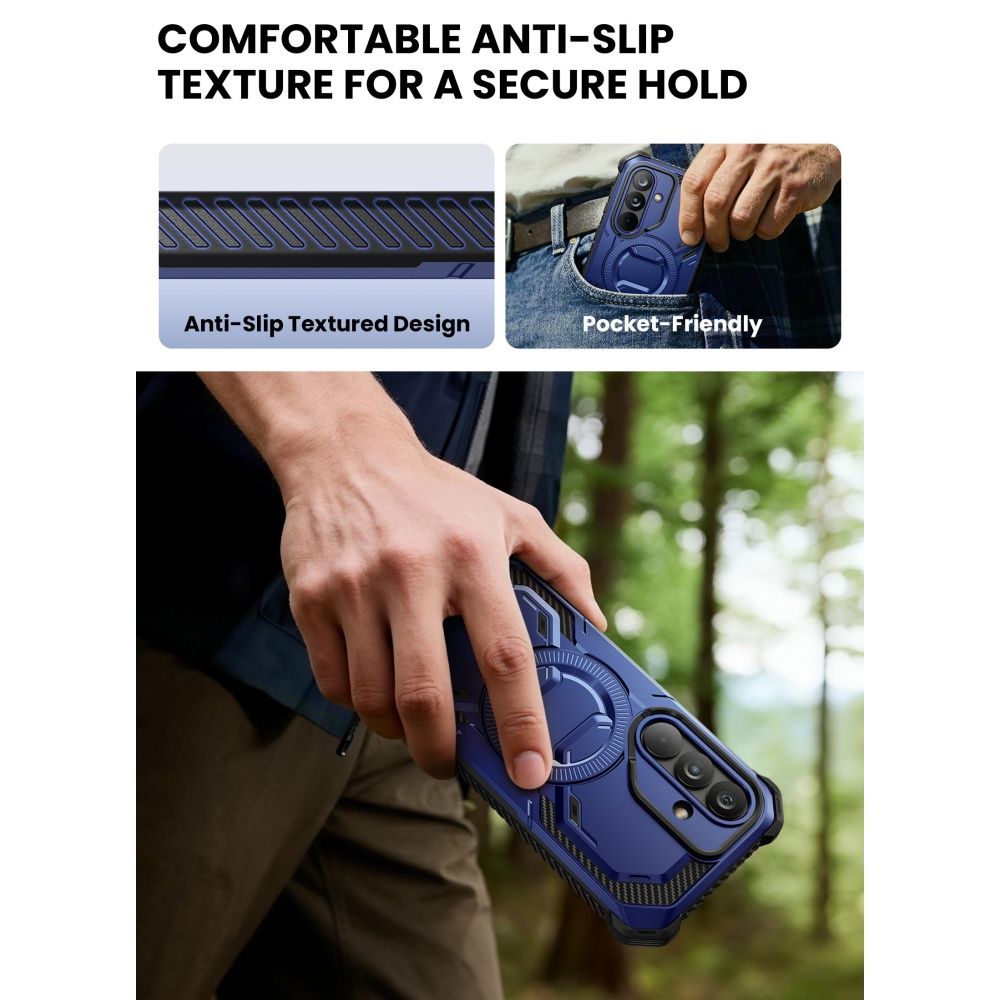 Supcase ArmorBox Mag MagSafe Dėklas, skirtas Samsung Galaxy S26 - tamsiai mėlyna ir juoda