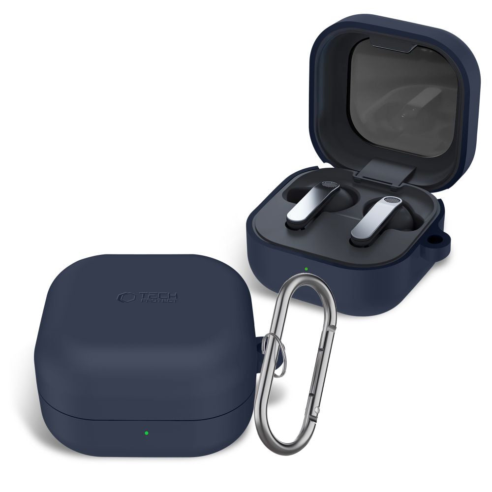 Tech-Protect silikoninis kabliuko dėklas, skirtas Samsung Galaxy Buds 4/4 Pro – tamsiai mėlynas -- Samsung Galaxy Buds 4...
