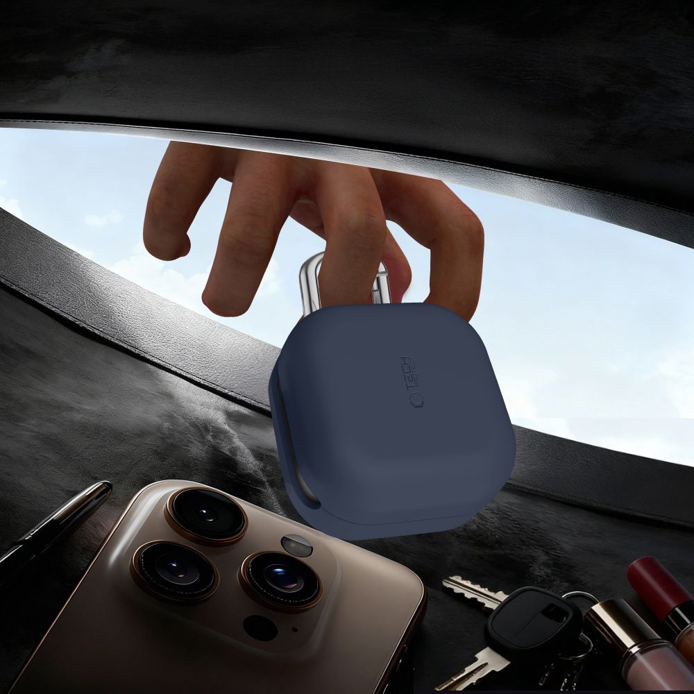 Tech-Protect silikoninis kabliuko dėklas, skirtas Samsung Galaxy Buds 4/4 Pro – tamsiai mėlynas -- Samsung Galaxy Buds 4...