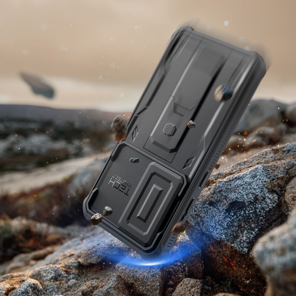 Tech-Protect Kevlar Cam+ dėklas, skirtas Samsung Galaxy S26 - juodas -- Samsung Galaxy S26
