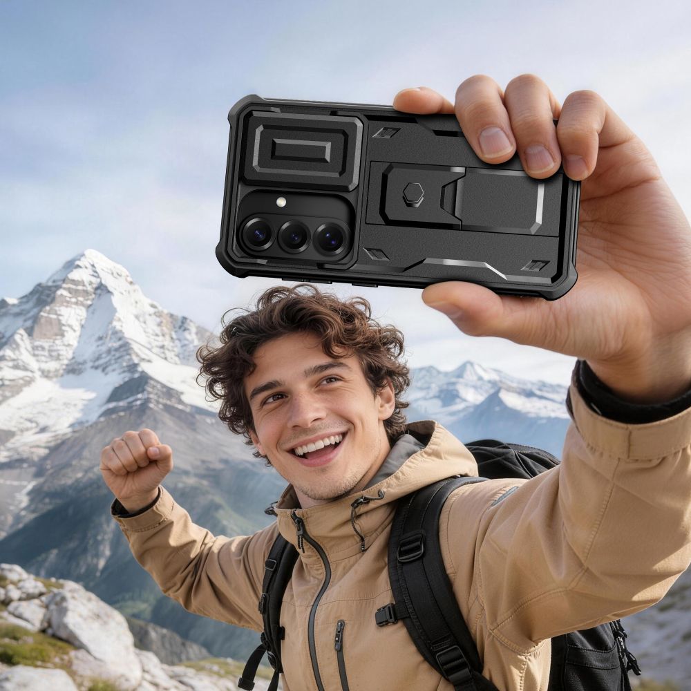 Tech-Protect Kevlar Cam+ dėklas, skirtas Samsung Galaxy S26 - juodas -- Samsung Galaxy S26