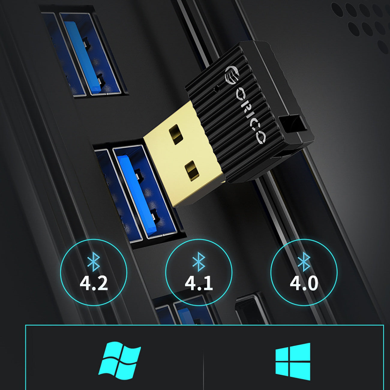 Orico BTA-53 Bluetooth 5.3 USB-A Adapteris - Juodas -- USB Adapters