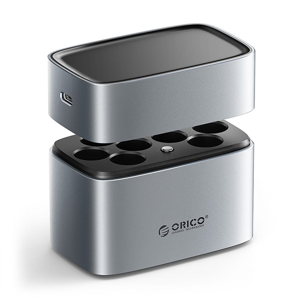 Orico EV8 AA Lithium akumuliatoriaus įkroviklis su saugojimo funkcija - Sidabrinė -- Batteries
