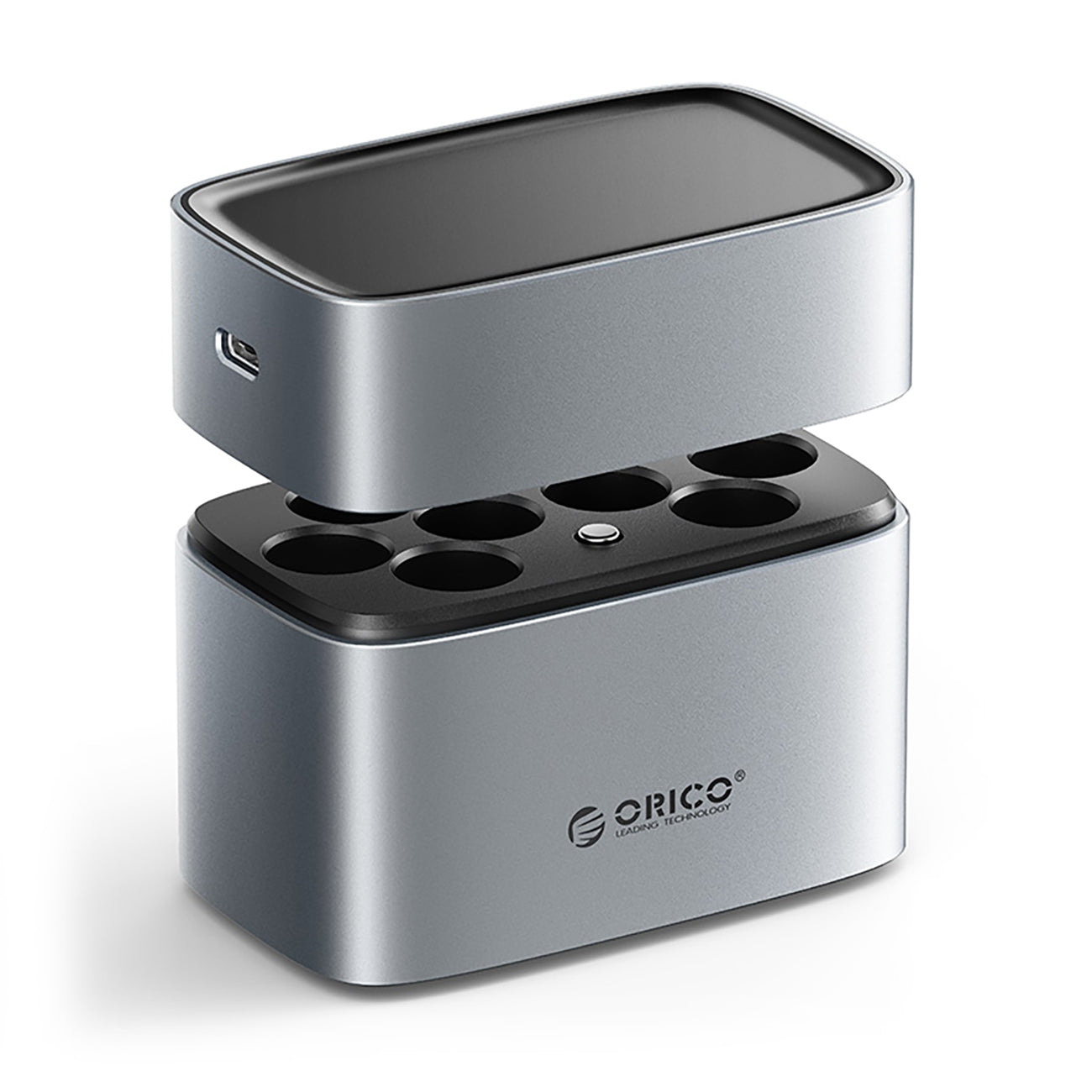 Orico EV8 AA Lithium akumuliatoriaus įkroviklis su saugojimo funkcija - Sidabrinė -- Batteries