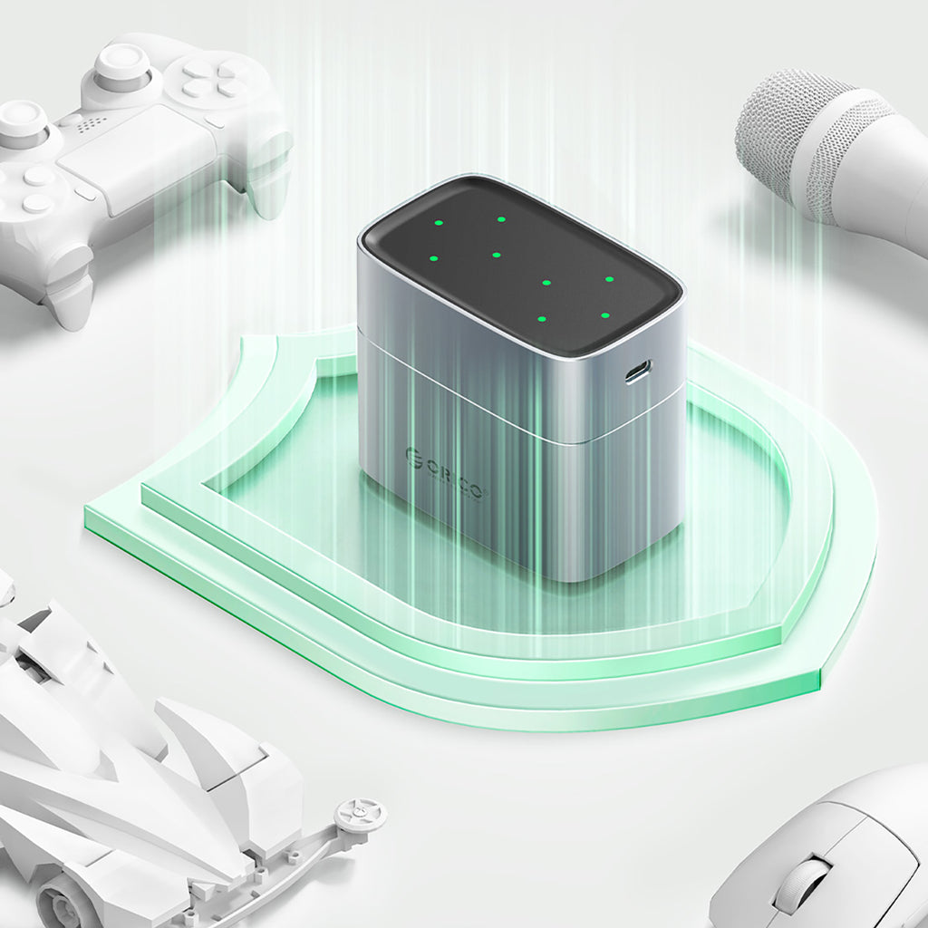 Orico EV8 AA Lithium akumuliatoriaus įkroviklis su saugojimo funkcija - Sidabrinė -- Batteries