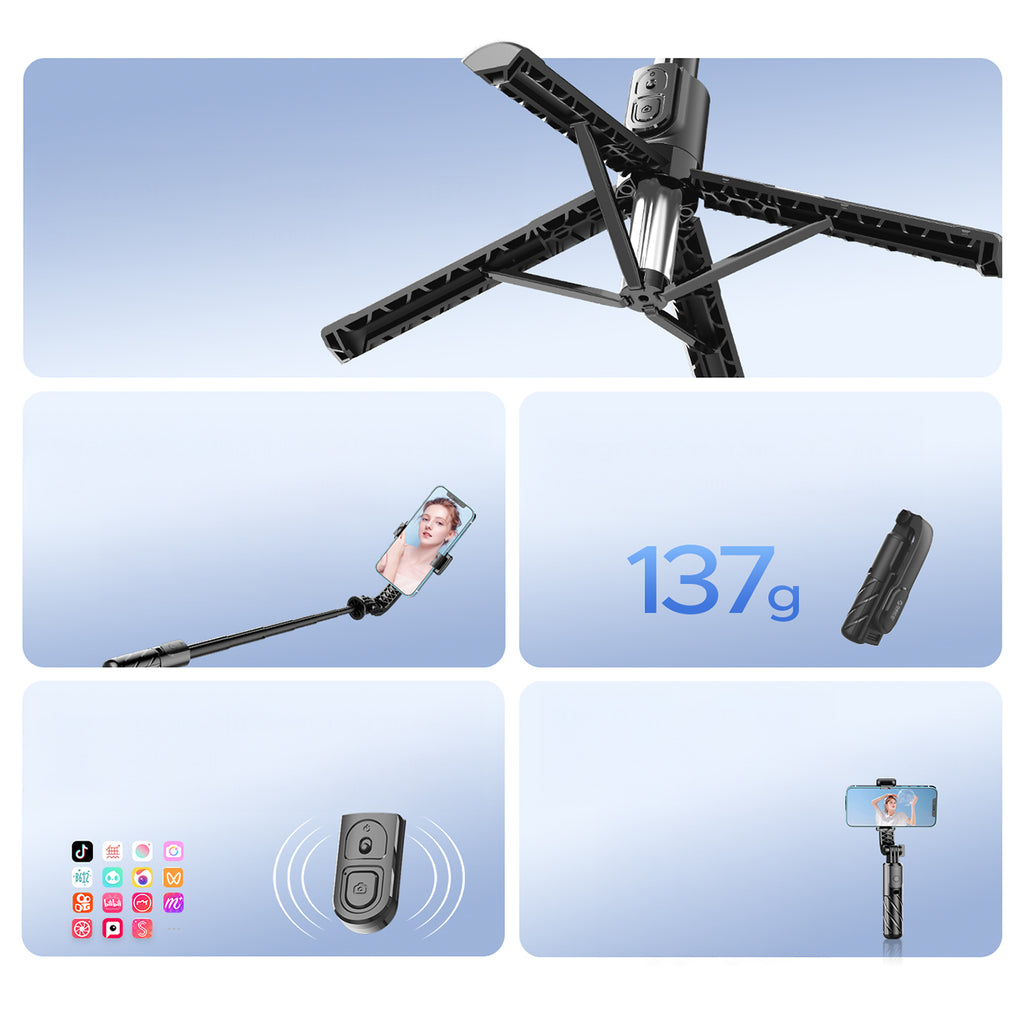 Selfie lazda Orico SPV100 mini trikojis Bluetooth 360 laipsnių rotacija - juoda -- Selfie Sticks & Tripods