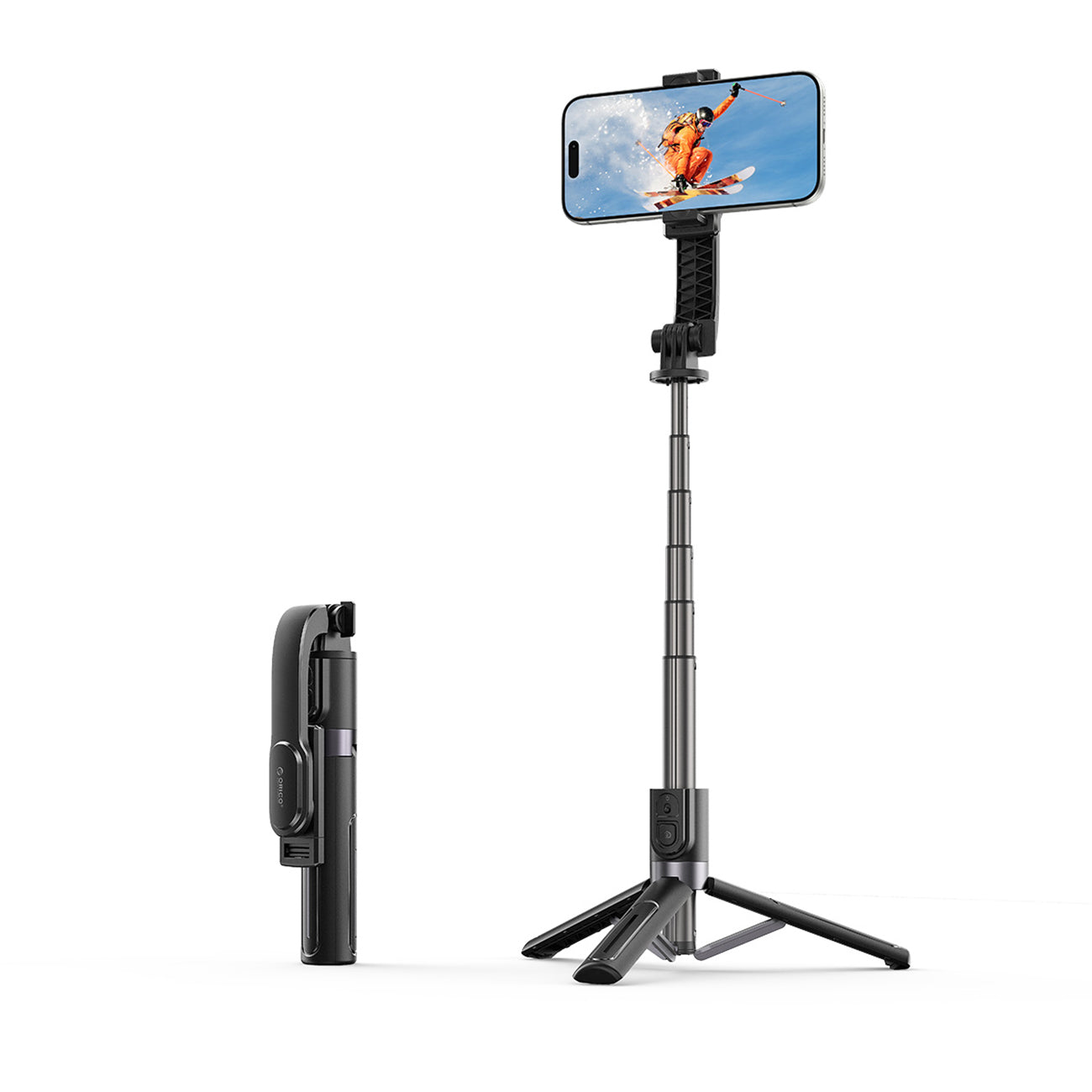 Savifotografijos lazda Orico SPV90 aliuminio mini trikojis Bluetooth 360 laipsnių sukimas - juoda -- Selfie Sticks & Tripods