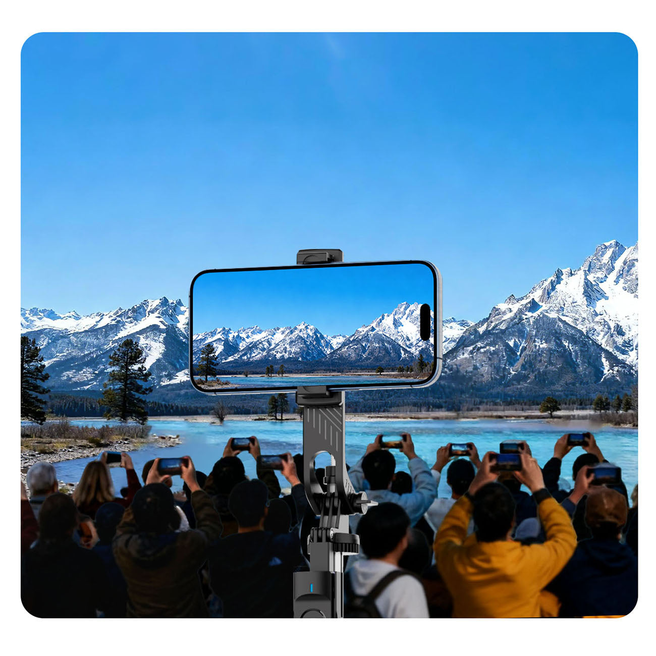 Savifotografijos lazda Orico SPM190 trikojis 1/4" telefono fotoaparatui su 360 laipsnių sukimu Bluetooth 5.2 - juoda --...