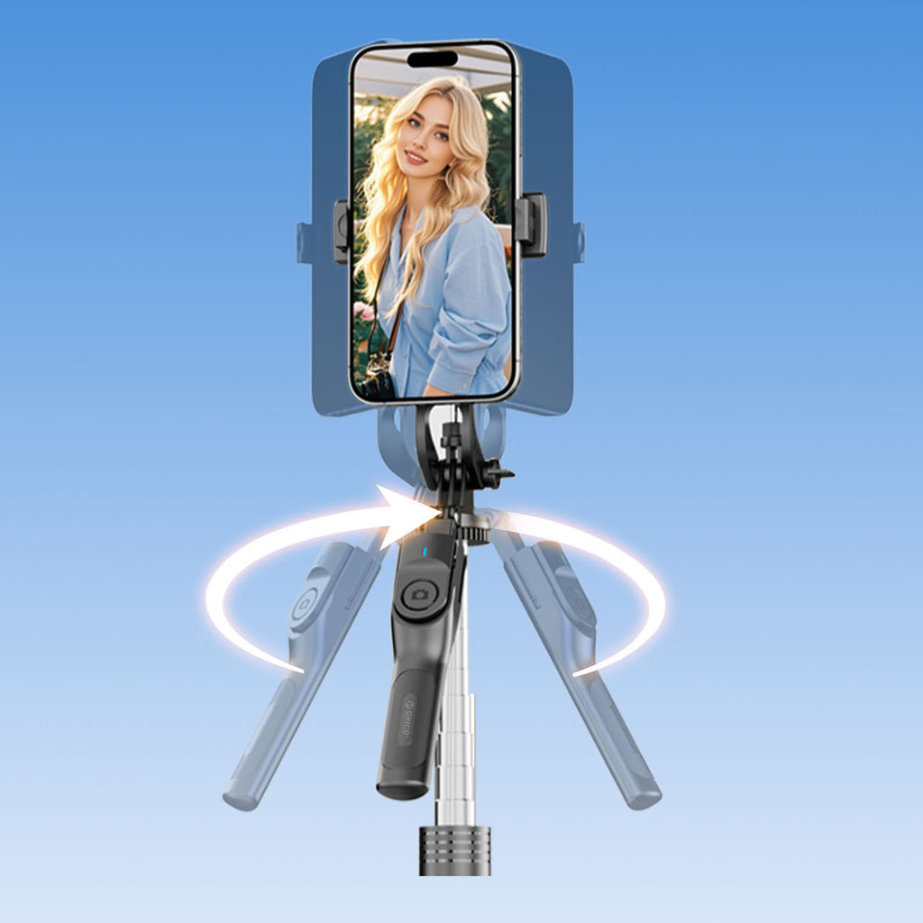 Savifotografijos lazda Orico SPM190 trikojis 1/4" telefono fotoaparatui su 360 laipsnių sukimu Bluetooth 5.2 - juoda --...