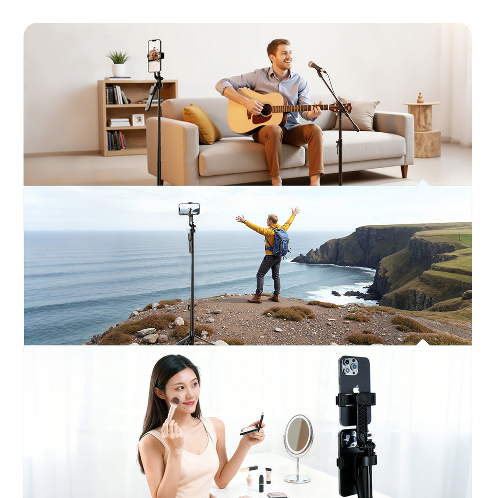 Savifotografijos lazda Orico SPM215 trikojis 1/4" telefono fotoaparatui su 360 laipsnių sukimu Bluetooth 5.2 - juoda --...