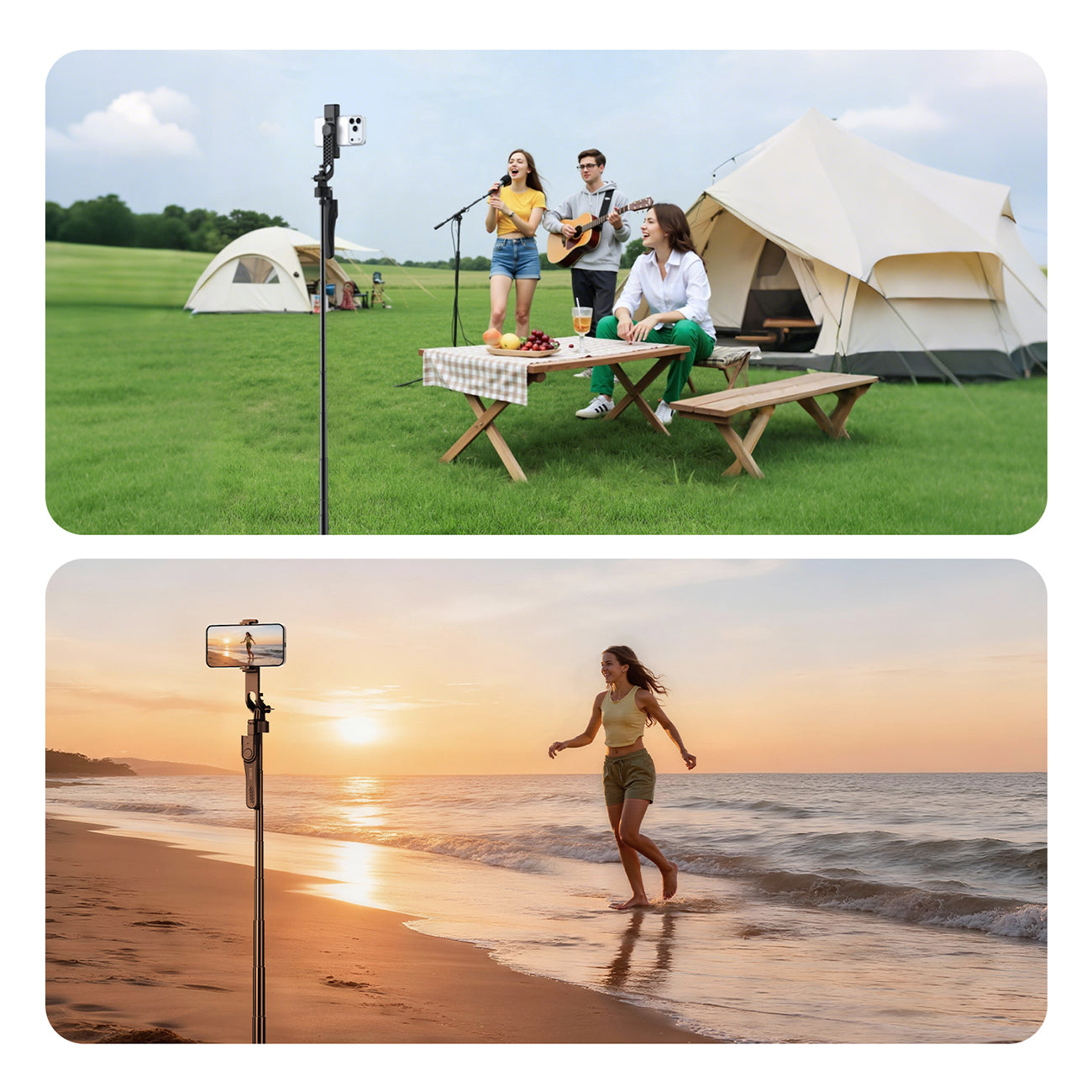 Savifotografijos lazda Orico SPM215 trikojis 1/4" telefono fotoaparatui su 360 laipsnių sukimu Bluetooth 5.2 - juoda --...