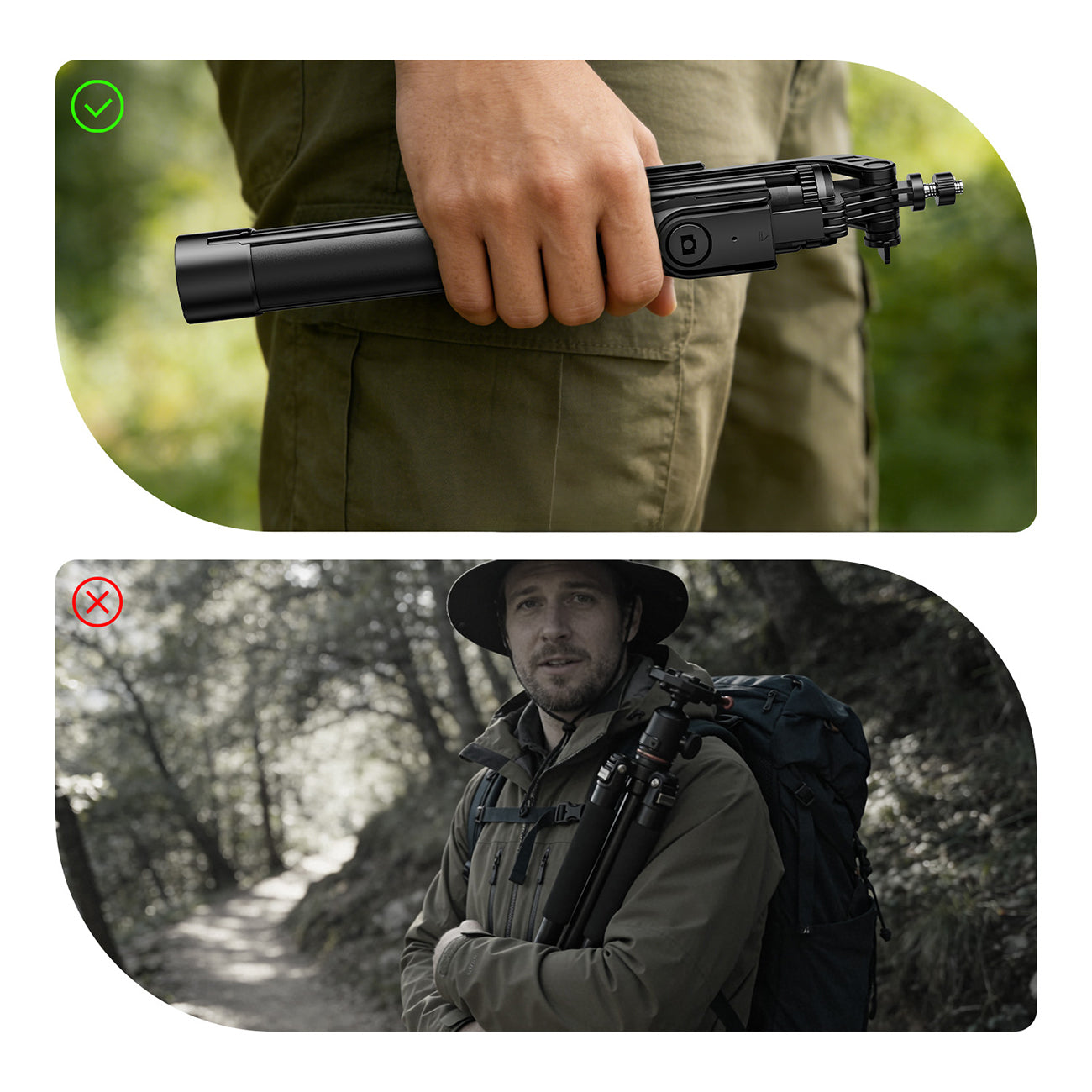 Savifotografijos lazda Orico SPM170 trikojis 1/4" telefono fotoaparatui Bluetooth 5.2 - juoda -- Selfie Sticks & Tripods