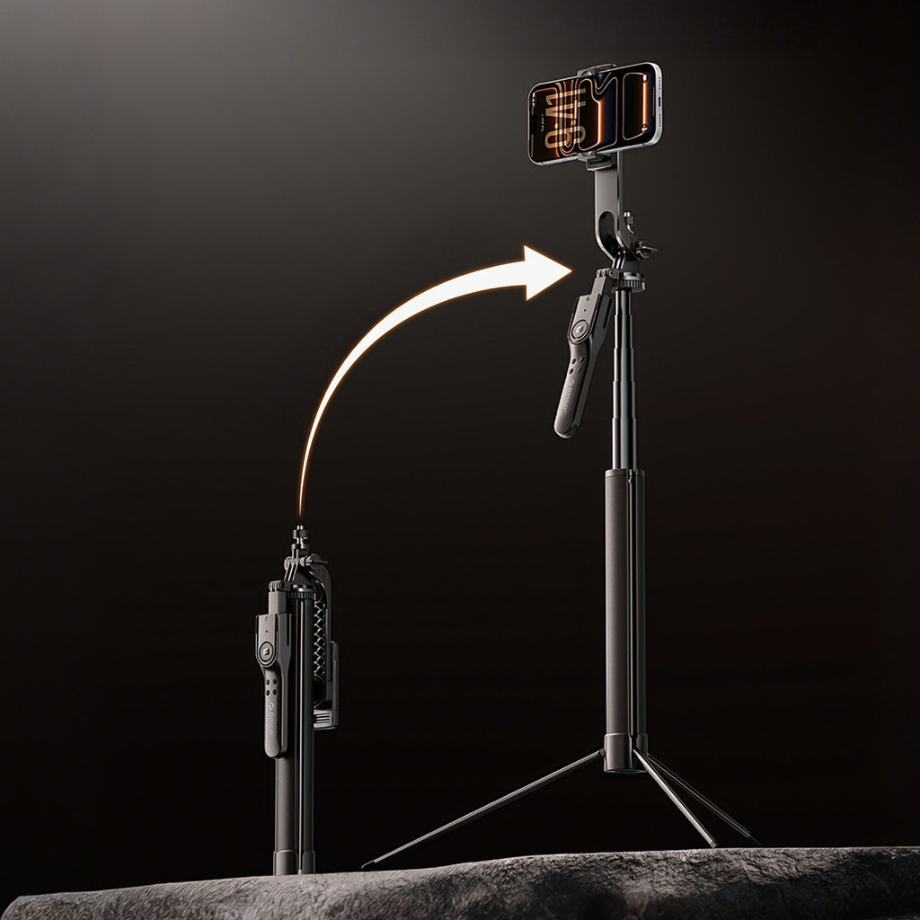 Savifotografijos lazda Orico SPM170 trikojis 1/4" telefono fotoaparatui Bluetooth 5.2 - juoda -- Selfie Sticks & Tripods