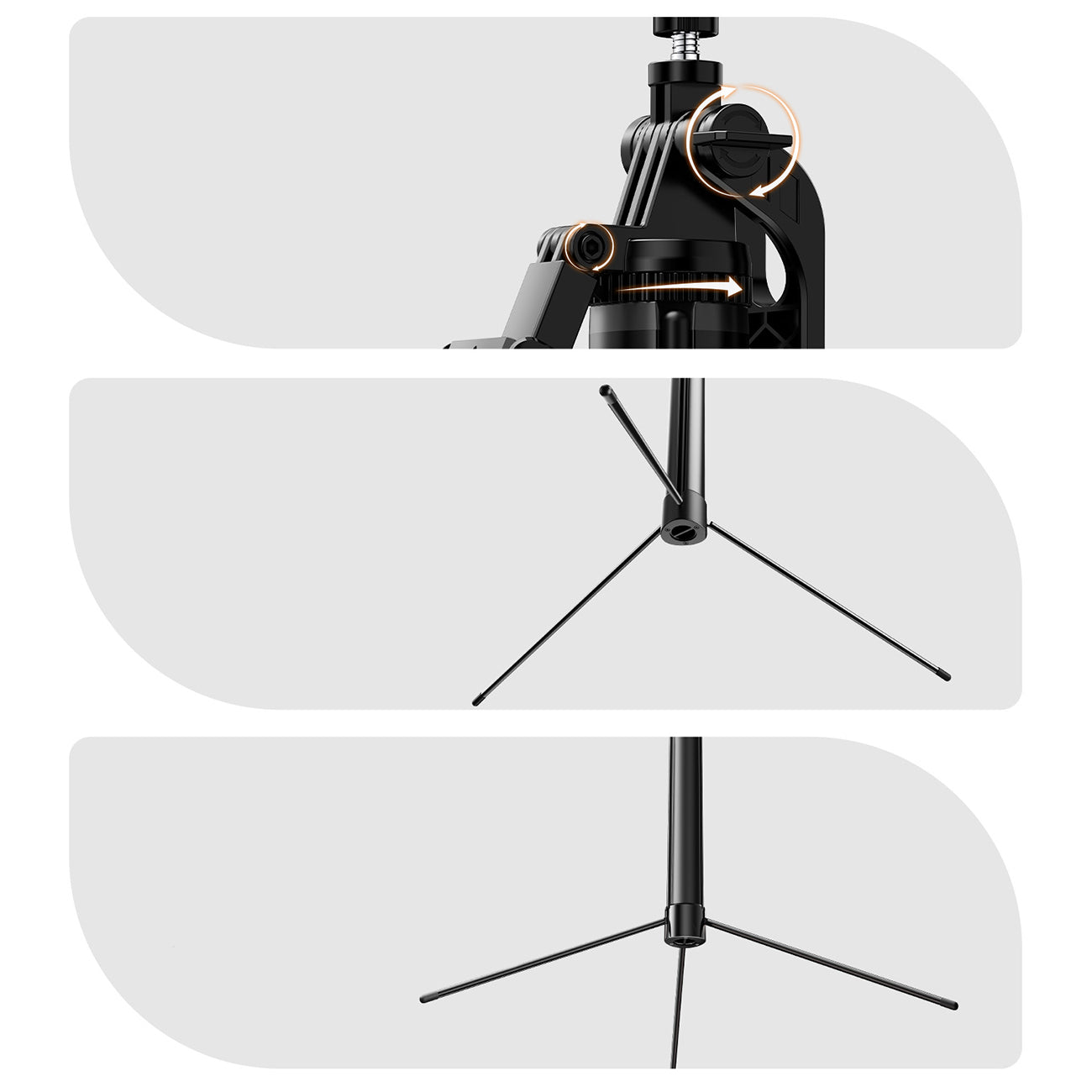 Savifotografijos lazda Orico SPM170 trikojis 1/4" telefono fotoaparatui Bluetooth 5.2 - juoda -- Selfie Sticks & Tripods