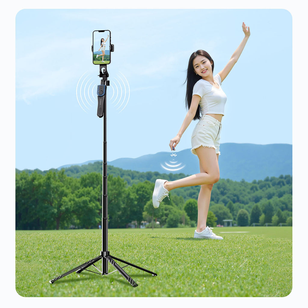 Savigrama lazda Orico SPN185 1/4" trikojis telefono kamerai su 360 laipsnių rotacija Bluetooth 5.2 - juoda -- Selfie...