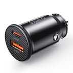 Orico PowerMini 30W USB-C + USB-A Automobilinis Įkroviklis - Juodas -- Car chargers