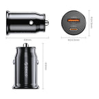 Orico PowerMini 30W USB-C + USB-A Automobilinis Įkroviklis - Juodas -- Car chargers