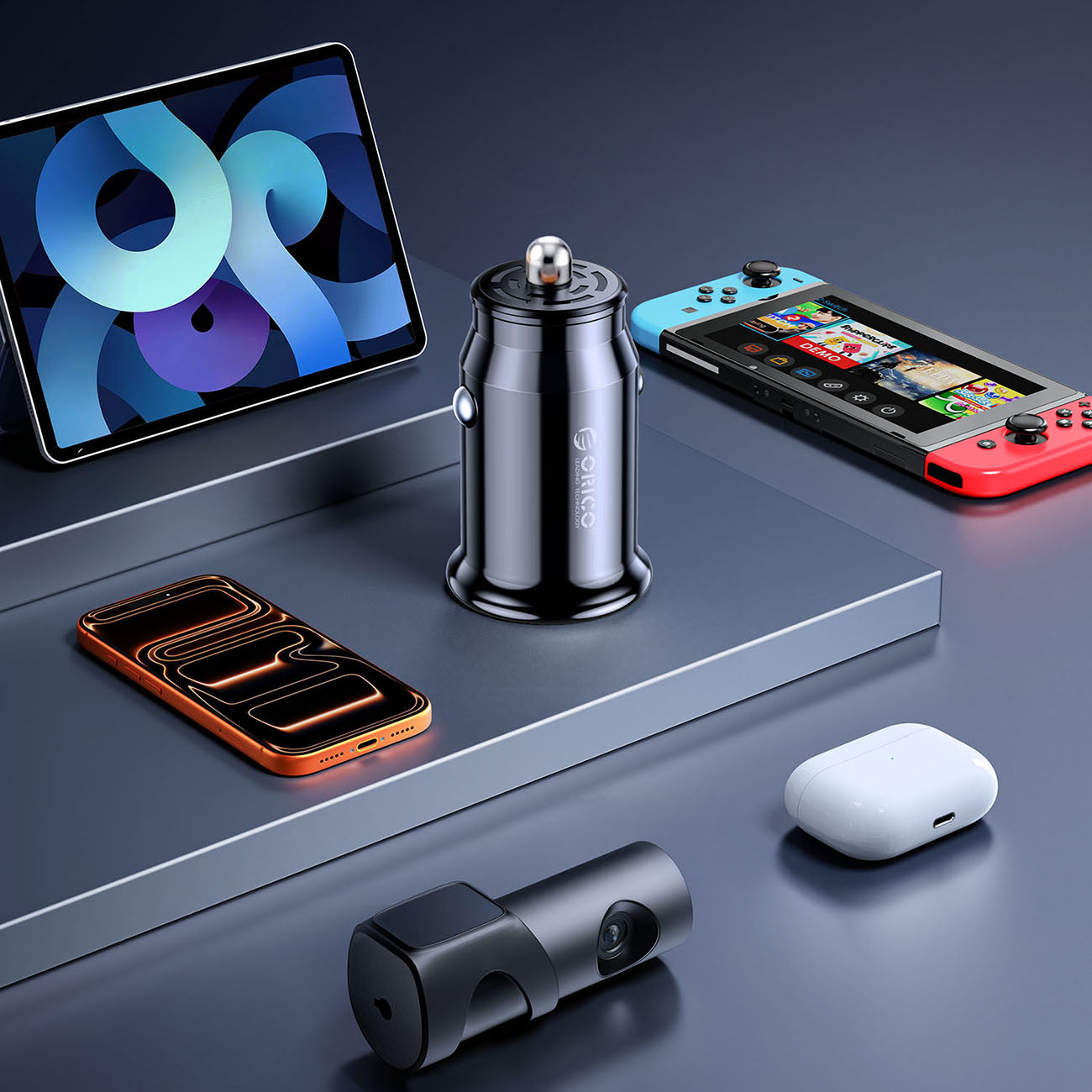 Orico PowerMini 30W USB-C + USB-A Automobilinis Įkroviklis - Juodas -- Car chargers