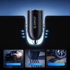 Orico MiniRing 30W 2x USB-C Automobilinis Įkroviklis - Juodas -- Car chargers