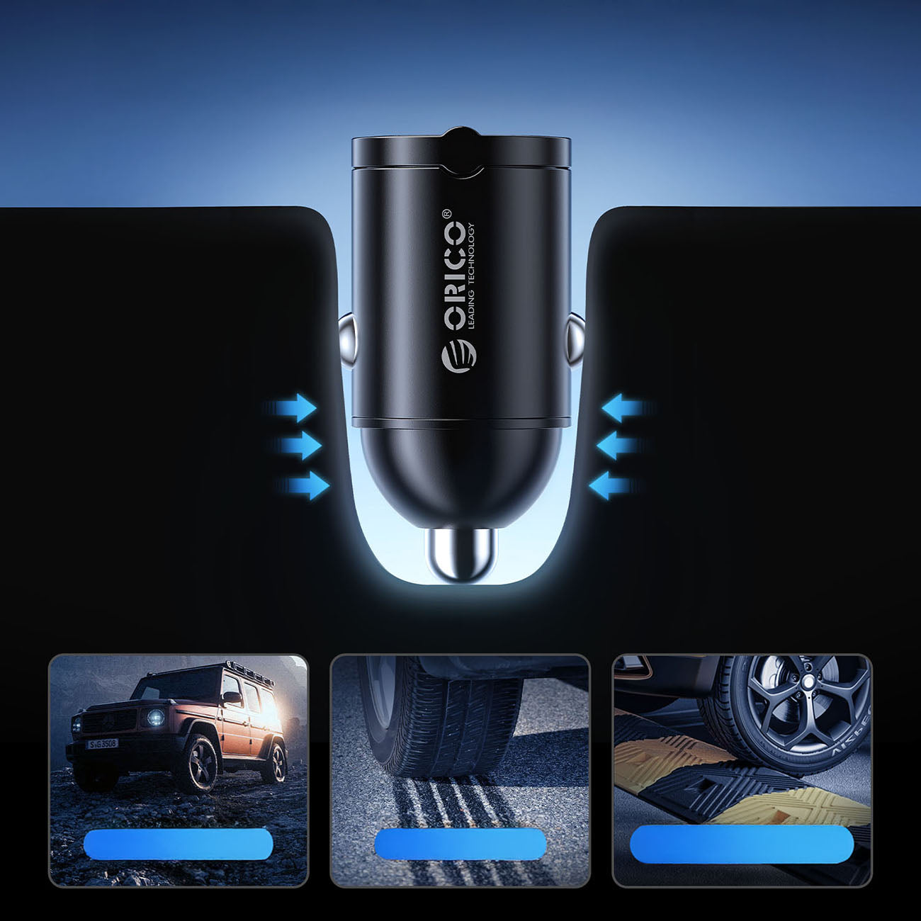 Orico MiniRing 30W 2x USB-C Automobilinis Įkroviklis - Juodas -- Car chargers