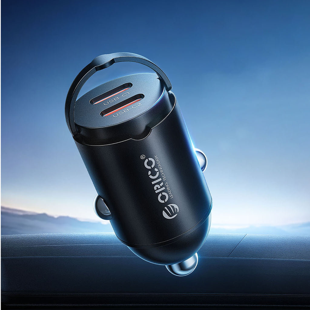 Orico MiniRing 30W 2x USB-C Automobilinis Įkroviklis - Juodas -- Car chargers