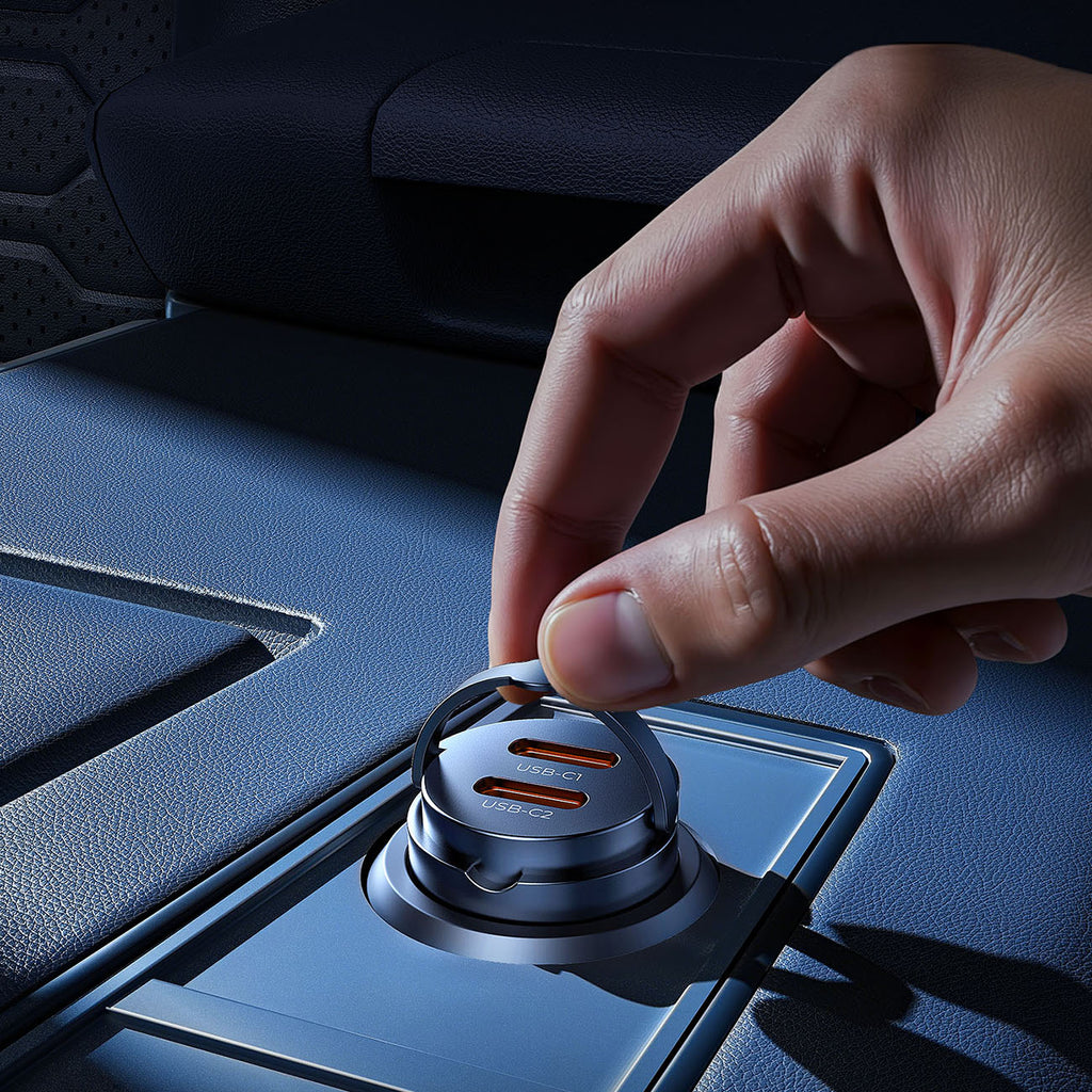 Orico MiniRing 30W 2x USB-C Automobilinis Įkroviklis - Juodas -- Car chargers