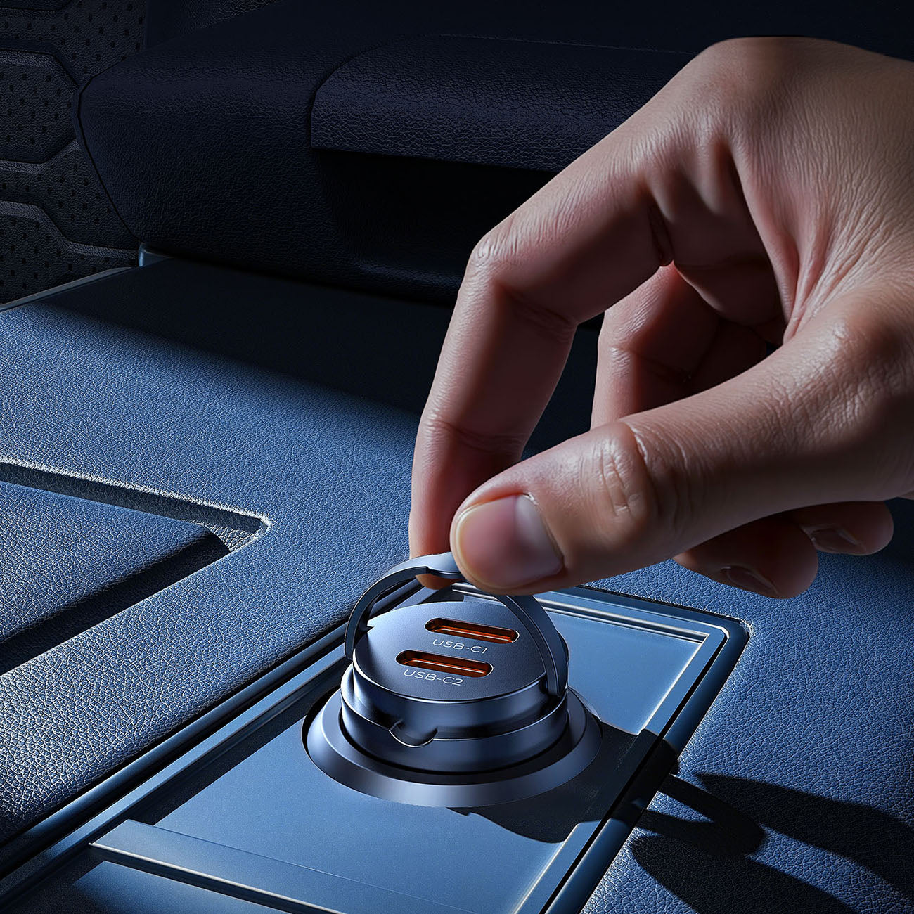 Orico MiniRing 30W 2x USB-C Automobilinis Įkroviklis - Juodas -- Car chargers
