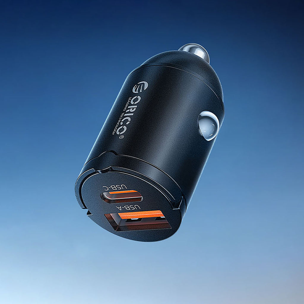 Orico MiniRing 30W USB-A + USB-C Automobilinis Įkroviklis - Juodas -- Car chargers