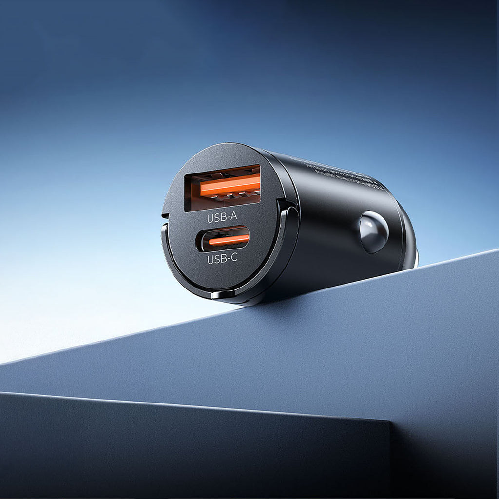 Orico MiniRing 30W USB-A + USB-C Automobilinis Įkroviklis - Juodas -- Car chargers