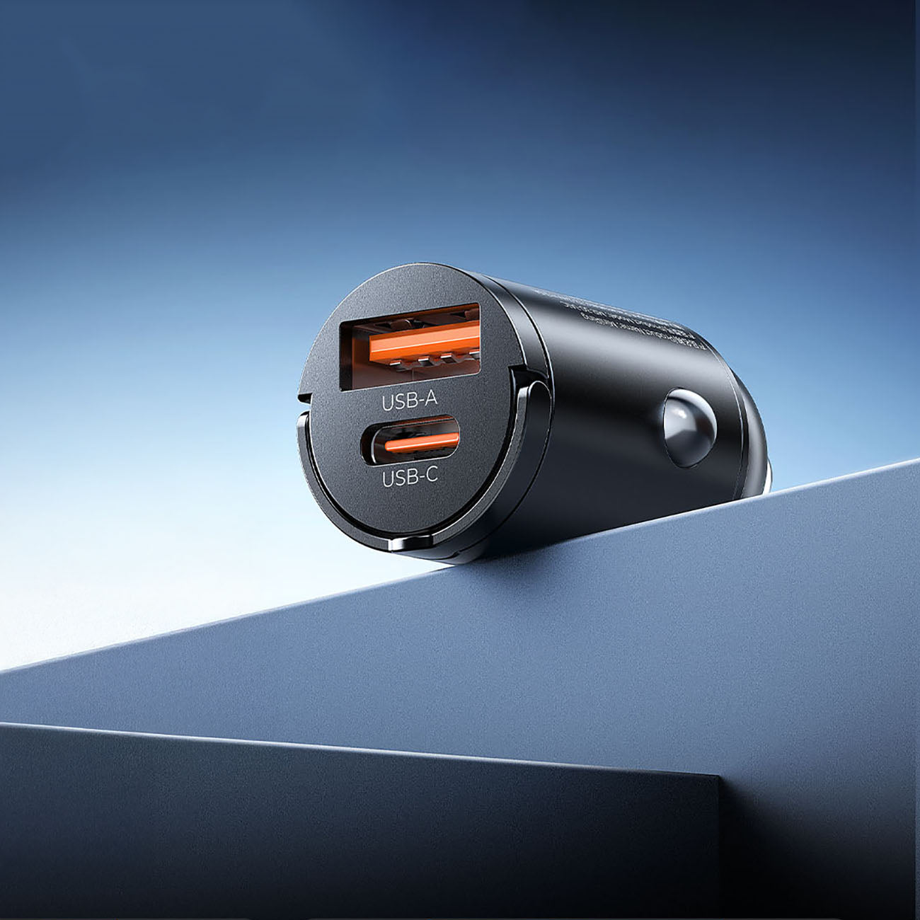 Orico MiniRing 30W USB-A + USB-C Automobilinis Įkroviklis - Juodas -- Car chargers
