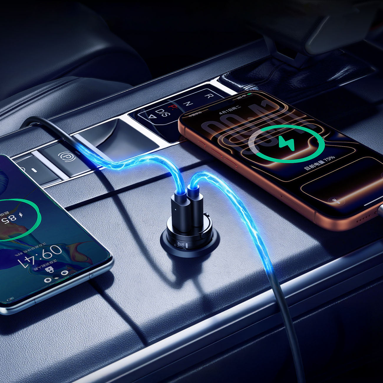 Orico MiniRing 30W USB-A + USB-C Automobilinis Įkroviklis - Juodas -- Car chargers
